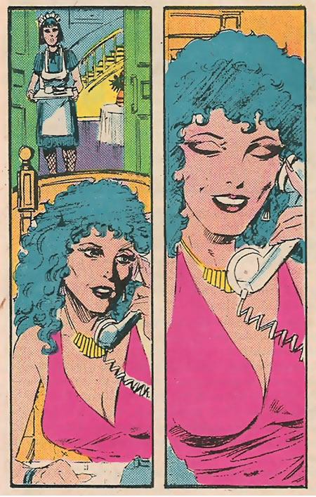En su fase inicial, se comentó que el propio Layton se encargaría también de dibujar y entintar la obra. Esta es su versión de la seductora Carla DelVeccio, tal como aparecía en la revista Marvel Age. ¿Verdad que tiene un aire a lo Mary Jane, con algún añito más?